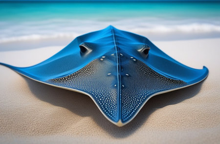 Stingray on the ocean floor.の素材