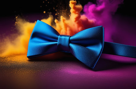 Bow tie with bright exploding powder.の素材