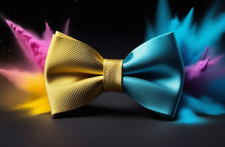 Bow tie with bright exploding powder.の素材