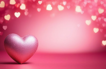 Heart on a pink background.の素材