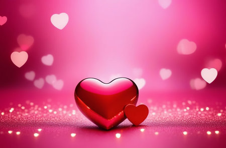 Heart on a pink background.の素材