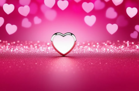 Heart on a pink background.の素材