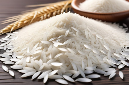A pile of rice, front view.の素材