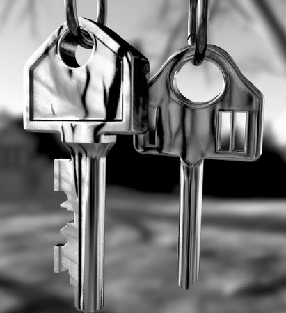Keys on a blurred background.の素材