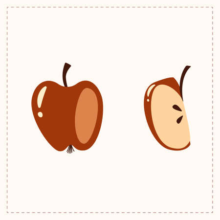 Cartoon icon apple. Autumn harvest. Vector  illustration isolated on white background.のイラスト素材