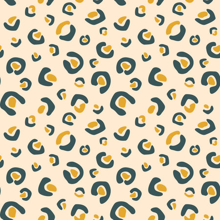 Leopard texture seamless pattern design. Stylised Spotted Leopard Skin Background for fabric print...