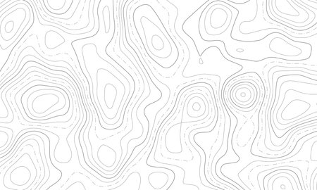 Topographic line map patterns. Black Contour and texture geographic cartography terrain isolated on white drop. Horizontal banner. Vector illustrationのイラスト素材