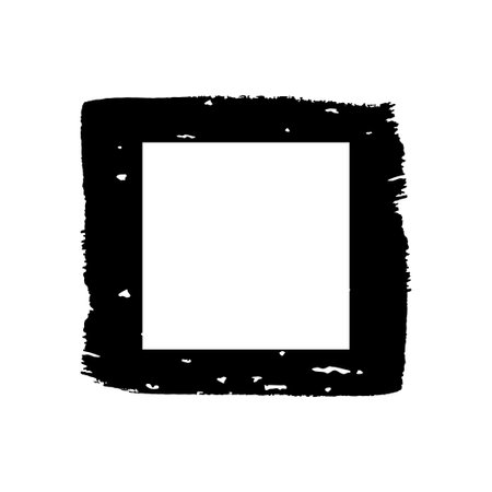 Grunge square frame and border for graphic design. Textured Black template geometric shape. Vector illustrationのイラスト素材