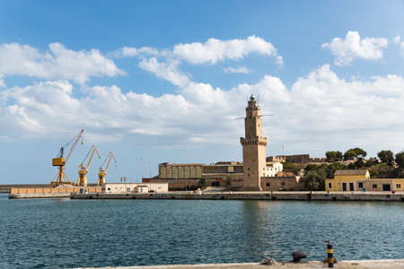 Palma de Mallorca, Spain. July 25, 2017. The Maritime Promenade. This cozy place is located on Gabriel Roca Avenue. From there you have a beautiful view of the port and the lighthouse of Puerto Pi.のeditorial素材