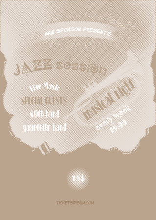 jazz, rock or blues music poster template.のイラスト素材