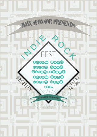 Indie rock music concert poster template. のイラスト素材