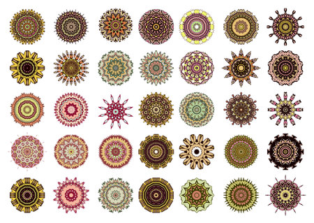 Ethnic cultural identity symbols for the page decoration. Vector illustration. Isolated on the white background.のイラスト素材