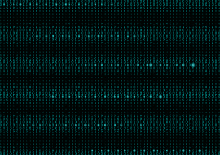 Binary code black and cyan blue background.のイラスト素材