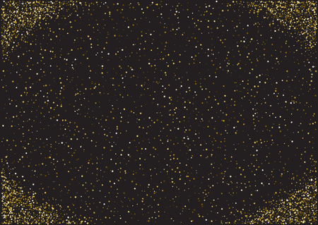 Christmas, new year card template with abstract golden subtle star shaped sparkles background.のイラスト素材