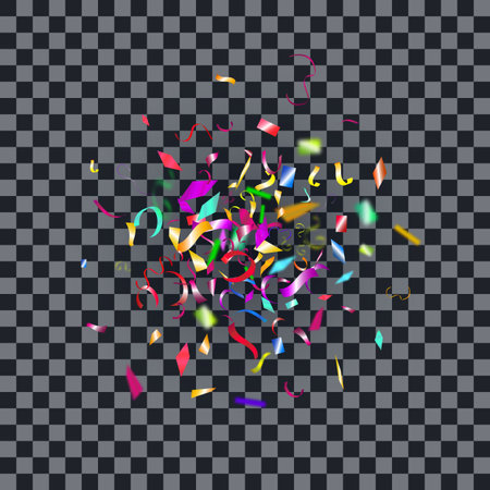 Abstract colorful confetti background. Isolated on the transparent background. Vector holiday illustration.のイラスト素材