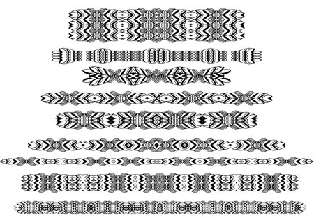 Hand drawn floral borders, dingbats, dividers for the page decoration. Vector illustration isolated on the white background. Can be used for birthday card, wedding invitations, book page decoration.のイラスト素材