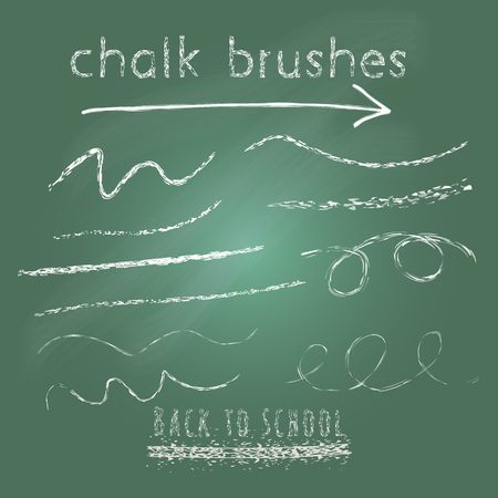 Collection of vector chalk art brushes in brushes panel.のイラスト素材