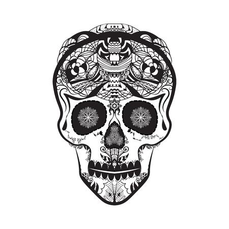 Ornamental skull. Dia de los Muertos (Day of the Dead).のイラスト素材