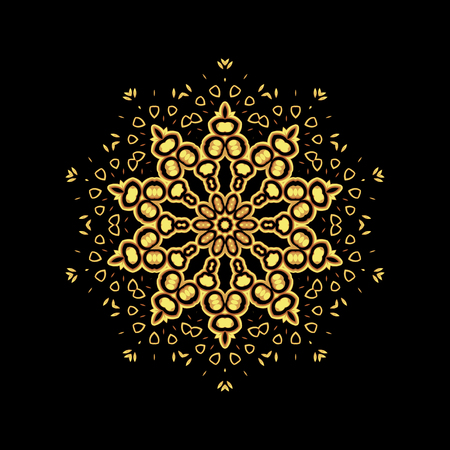 A gold royal pattern for the card or invitation with Islam, Arabic, Indian or ottoman motifs.のイラスト素材