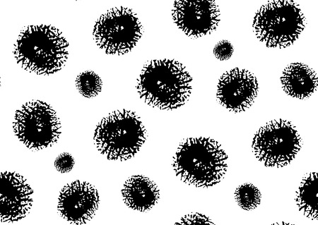 Seamless polka dot pattern. Hand painted circles. Ink illustration.のイラスト素材