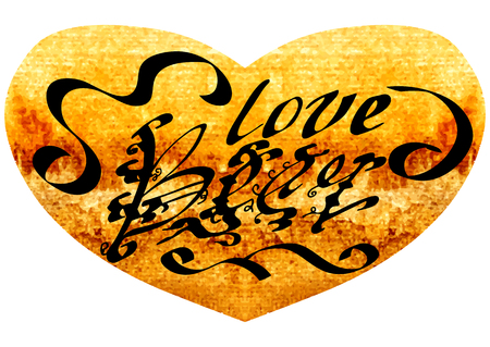 Hand painted modern lettering with the rough edges on the watercolor background. For the pub menu, announcement of the beer festival or brewery poster.のイラスト素材