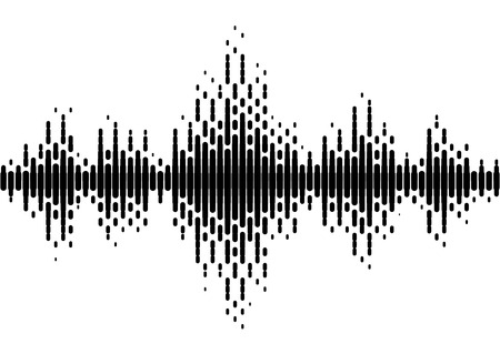 Halftone sound wave black and white pattern.のイラスト素材