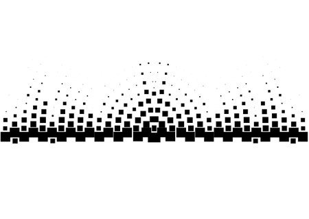 Halftone sound wave black and white pattern. Tech music design elements isolated on white background. Perfect for web design, posters, musical banners, wallpapers, postcards.のイラスト素材