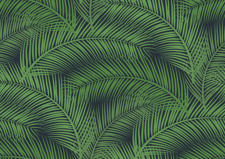 Seamless pattern with trendy tropical summer motifs, exotic leavesのイラスト素材