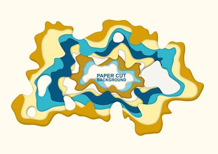 Abstract paper cutting shapes art background. Vector illustration design template for web banners, business presentations, posters, flyers.のイラスト素材