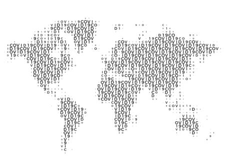 Abstract covid-19 halftone world map. Vector illustration. Coronavirus pandemia earth map concept.のイラスト素材