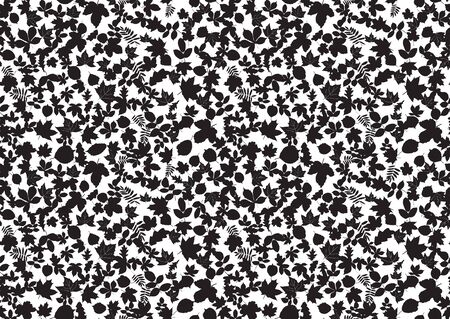 Vintage flat illustration with autumn leaves, ditsy seamless for textile design. Vector illustrationのイラスト素材