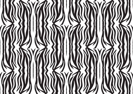 Zebra seamless pattern in abstract style on black background. Vector illustration. Camouflage.のイラスト素材
