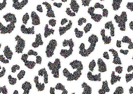 Bold abstracted leopard skin seamless pattern design. Jaguar, leopard, cheetah, panther animal print. Seamless camouflage background.のイラスト素材