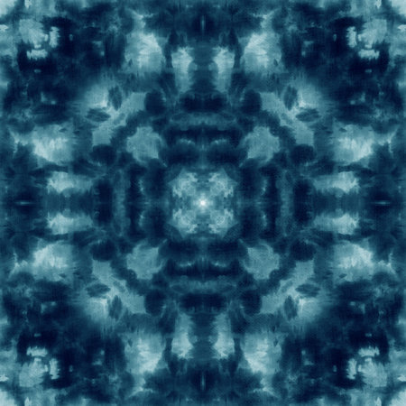 Tie dye seamless tile pattern. Watercolor pattern design on subtle white fabric texture