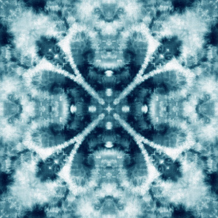 Tie dye seamless tile pattern. Watercolor pattern design on subtle white fabric texture