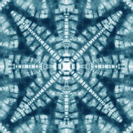 Tie dye seamless tile pattern. Watercolor pattern design on subtle white fabric textureの写真素材