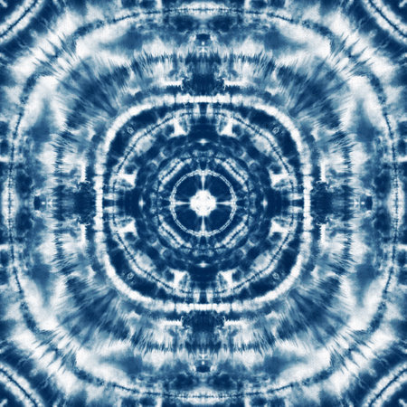 Tie dye seamless tile pattern. Watercolor pattern design on subtle white fabric texture.の写真素材