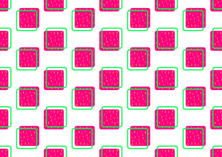Abstract geometric seamless pattern 80s-90s aesthetic. Contemporary memphis inspired design background. Bold neon colorsのイラスト素材