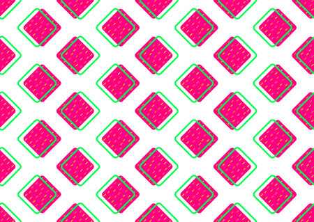 Abstract geometric seamless pattern 80s-90s aesthetic. Contemporary memphis inspired design background. Bold neon colorsのイラスト素材