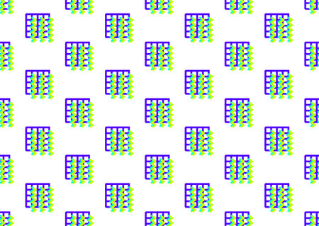 Abstract geometric seamless pattern 80s-90s aesthetic. Contemporary memphis inspired design background. Bold neon colorsのイラスト素材