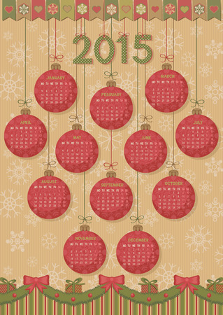 Calendar 2015 New Yearのイラスト素材