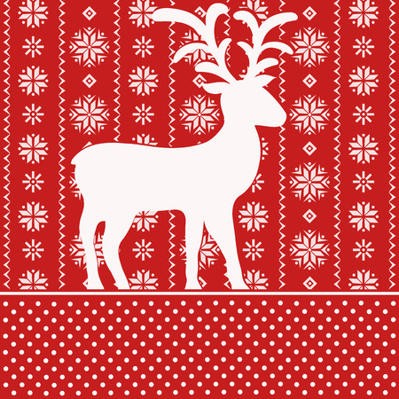 Christmas card with scandinavian reindeerのイラスト素材