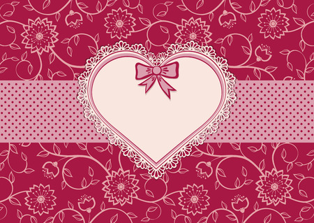 Greetings card with heart frameのイラスト素材