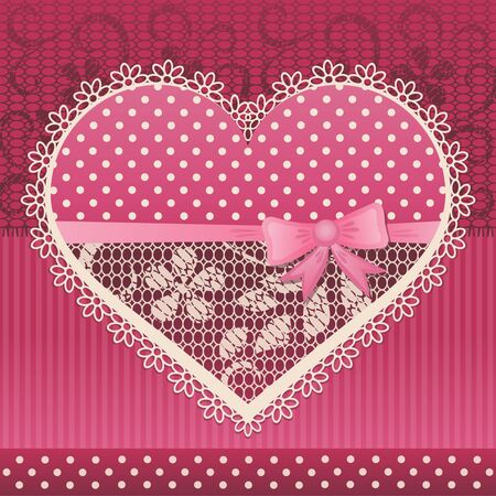 Seamless pattern with lace hearts. Beautiful valentine background. Vector illustration.のイラスト素材
