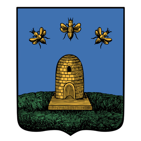 Historical blazon of the 18th century city of Tambov, 1781. Vector illustrationのイラスト素材