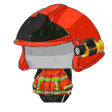 fireman in red uniformの写真素材