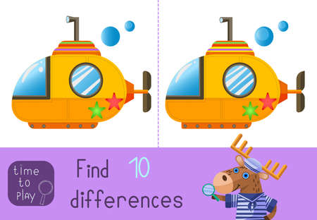 child Game. find the difference. Submarine.のイラスト素材