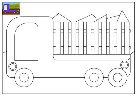 children's educational game. logic tasks. coloring book.car.のイラスト素材