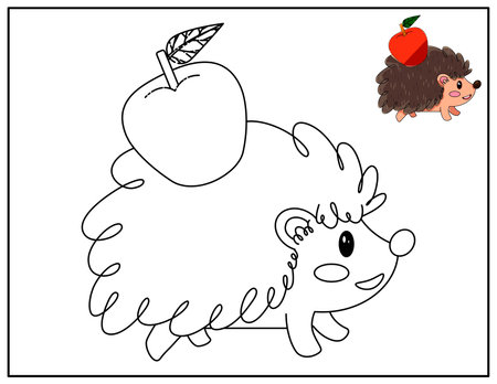 child's play. coloring book. games for kids. hedgehogのイラスト素材