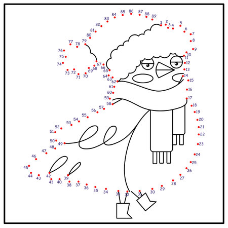 children's educational game. logic game. connect the dots by numbers. handwriting training. coloring book. New Year. Christmas.のイラスト素材
